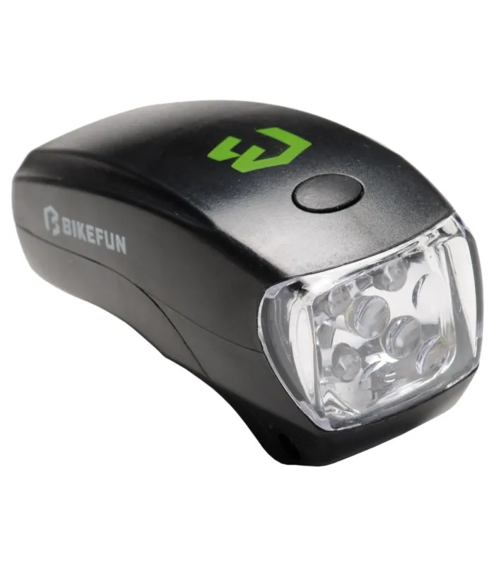 Retur gratuit Far fata BIKEFUN LUCID 5 alb LED, 2 funcții, negru
