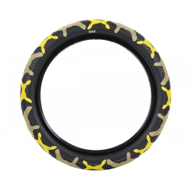 Ieftin Anvelopa Cult Vans galben camo cu perete negru 20×2.4″
