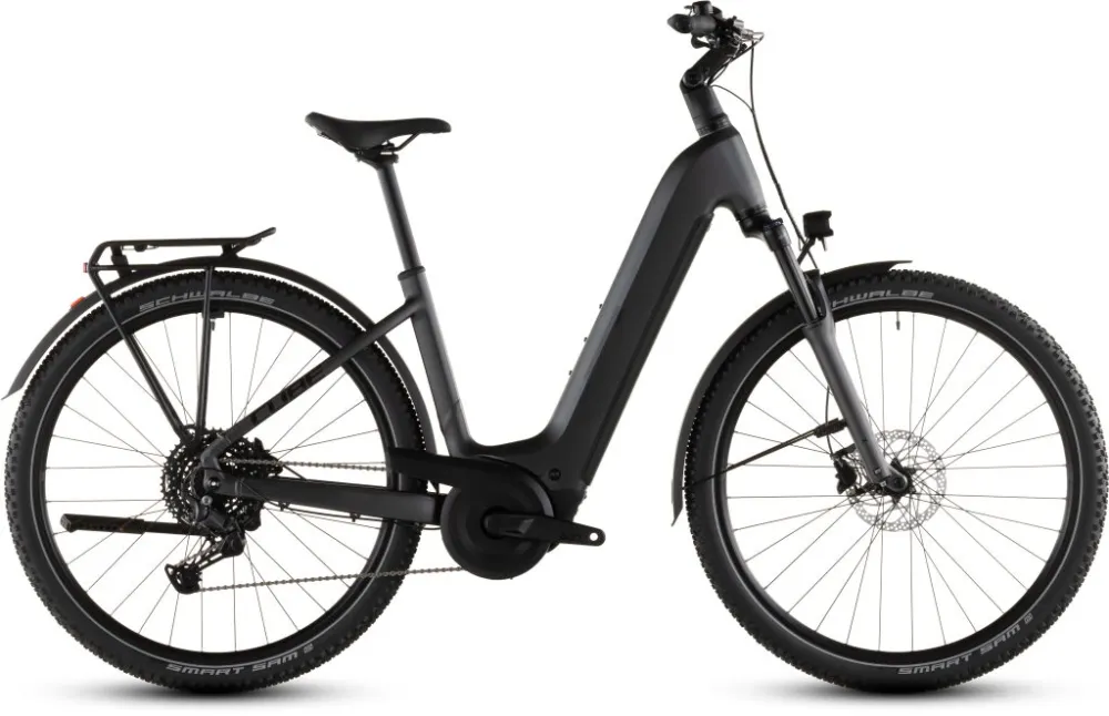 BICICLETA ELECTRICA CUBE NURIDE HYBRID PERFORMANCE 600 EASY ENTRY SLABGREY BLACK 2026 Ofertă specială