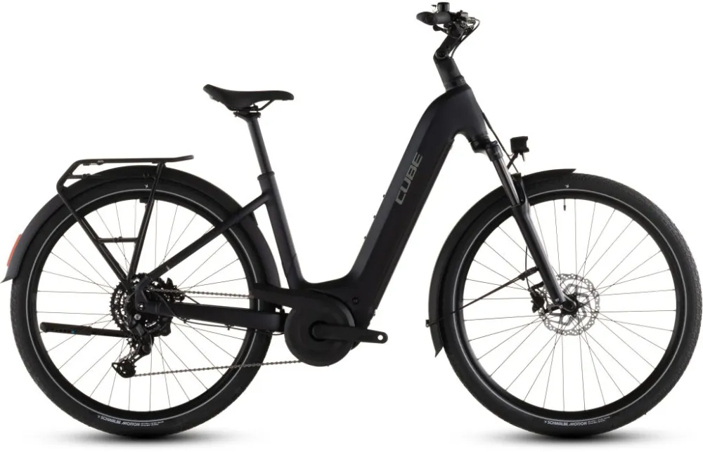 Noutate BICICLETA ELECTRICA CUBE TOURING HYBRID ONE 600 EASY ENTRY COAL CHROME 2026