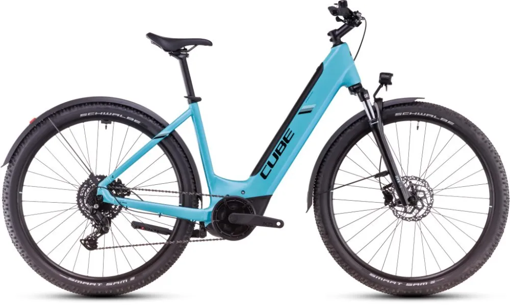 Calitate înaltă BICICLETA ELECTRICA CUBE NURIDE HYBRID PERFORMANCE 500 ALLROAD EASY ENTRY SWIMMINGPOOL BLACK 2025