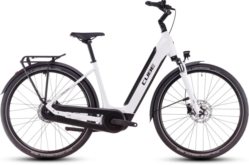 Preferatul clienților BICICLETA ELECTRICA CUBE SUPREME HYBRID COMFORT ONE 500 EASY ENTRY METALLICWHITE BLACK 2025