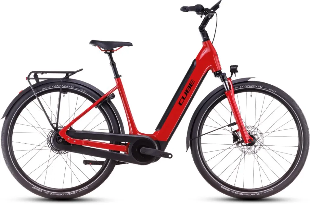 BICICLETA ELECTRICA CUBE SUPREME HYBRID COMFORT PRO 500 EASY ENTRY FIRERED BLACK 2025 Ieftin