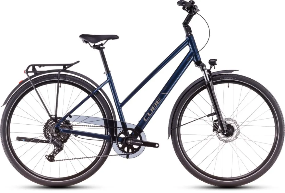BICICLETA CUBE TOURING ONE TRAPEZE DEEPSEA BLACKCHROME 2025 Preț redus