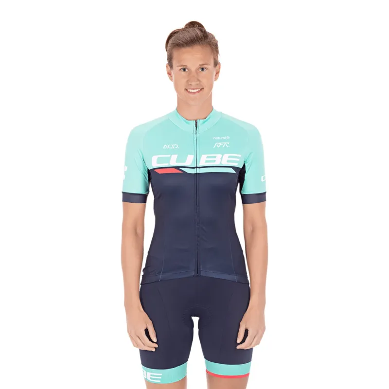 TRICOU CUBE TEAMLINE WS JERSEY S/S BLUE MINT L Ofertă specială