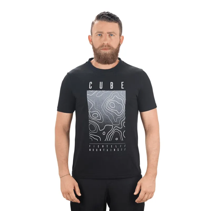 TRICOU CUBE T-SHIRT FICHTELMOUNTAINS NEGRU XS Livrare gratuită