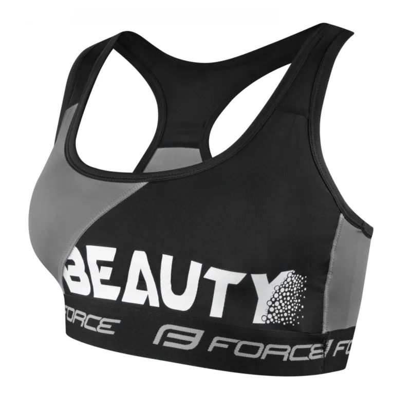Cumpără acum Bustiera sport Force Beauty negru/gri XS