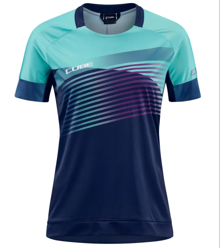 TRICOU CUBE TEAMLINE WS ROUND NECK JERSEY S/S BLUE MINT L Transport gratuit