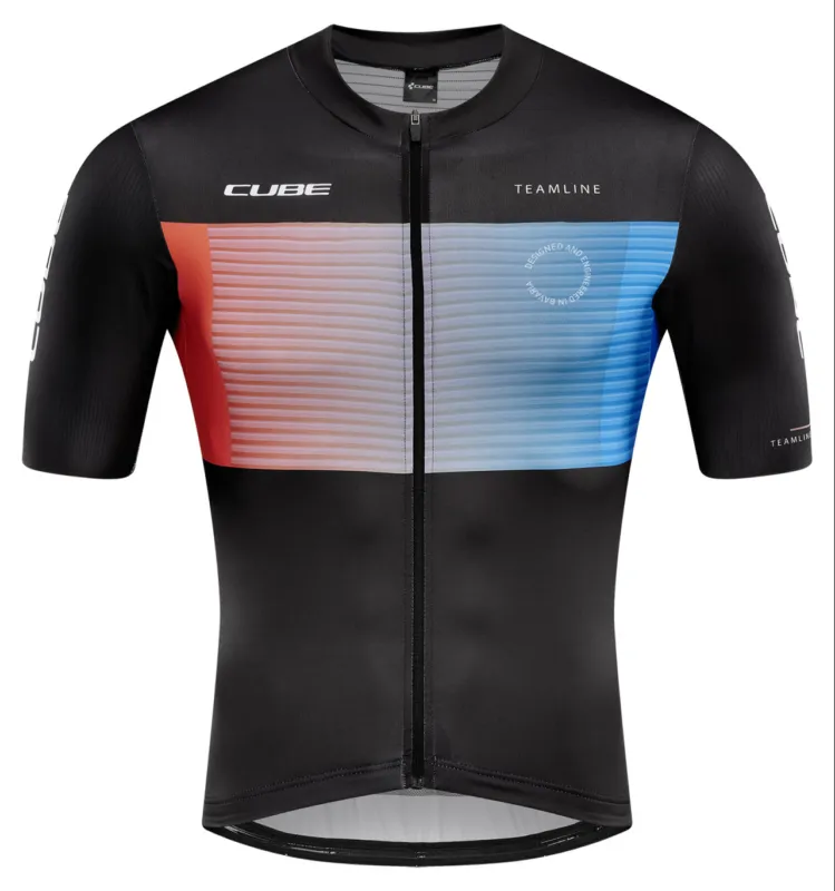 TRICOU CICLISM CUBE TEAMLINE JERSEY S/S BLACK BLUE RED Preț mic