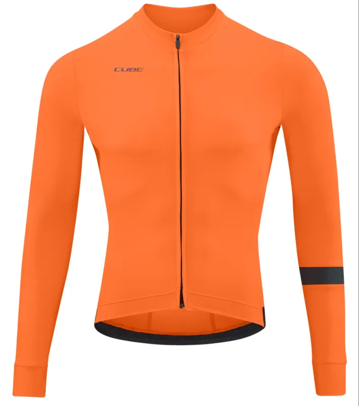Preferatul clienților TRICOU CICLISM CUBE BLACKLINE JERSEY L/S ORANGE