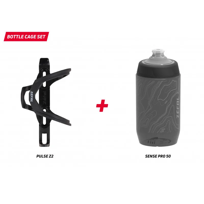 Retur gratuit Suport bidon ZEFAL Pulse Z2 + bidon Sense Pro 50 - Smoked grey
