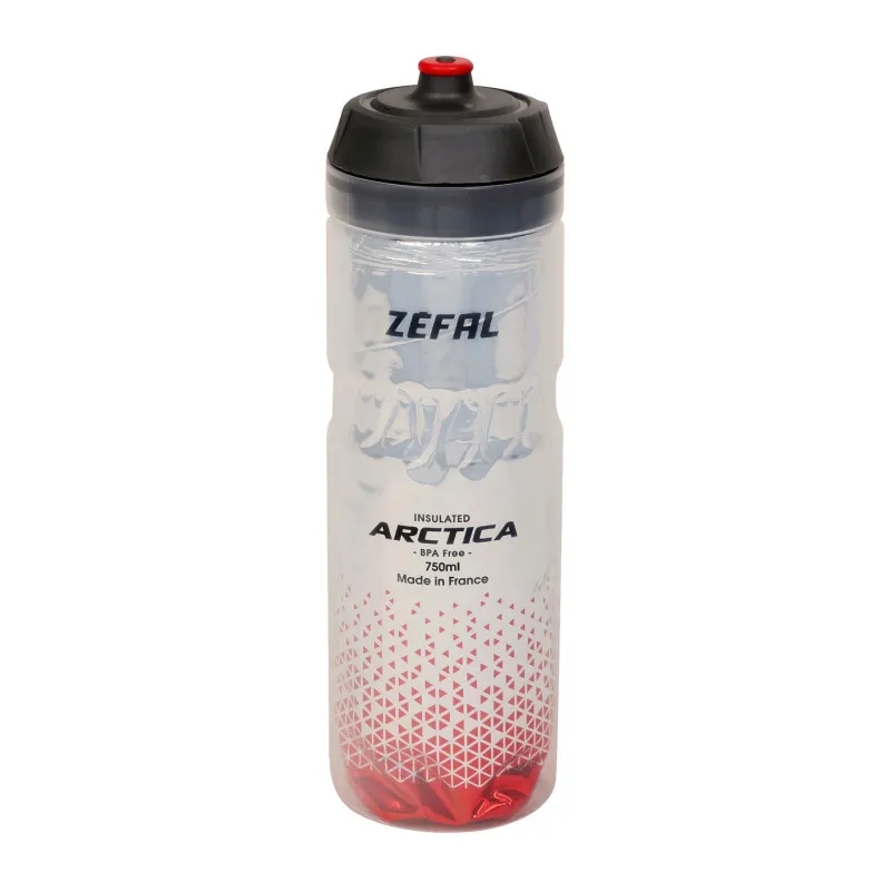 Plată sigură Bidon ZEFAL Arctica 75 Grip-Cap 750ml - Silver/Red