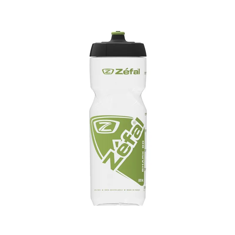 Preferatul clienților Bidon ZEFAL Shark 80 Grip-Cap 800ml - Transparent/Green