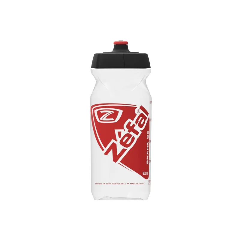 Bidon ZEFAL Shark 65 Grip-Cap 650ml - Transparent/Red Promoție