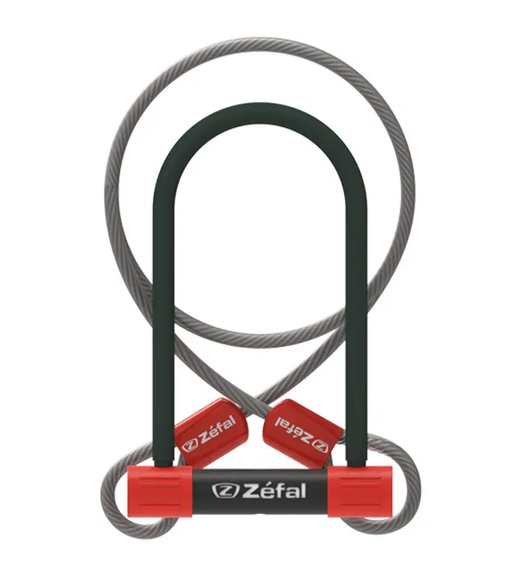Antifurt U-Lock ZEFAL K-Traz U13 13mm + Cablu 10mm/120cm - Grey/Black Reducere extra