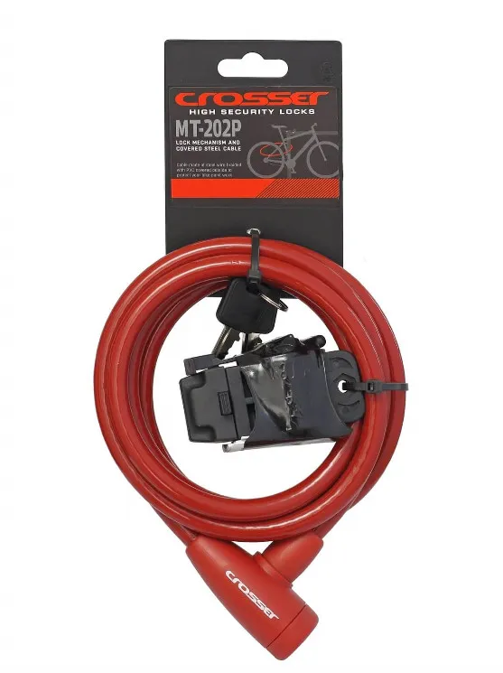 Bestseller Antifurt Cablu CROSSER MT 202P 10mm/180cm - Red