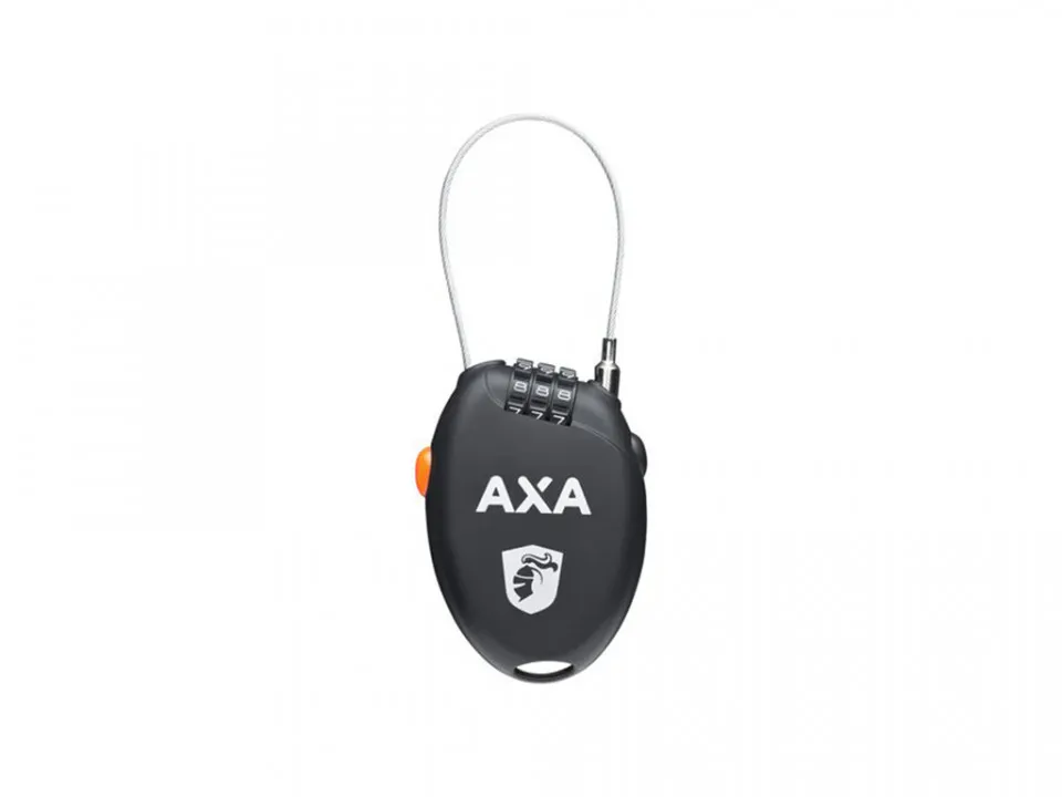 Antifurt Cablu AXA ROLL cablu retractabil Cifru 1.6mm/75cm - Black Super ofertă