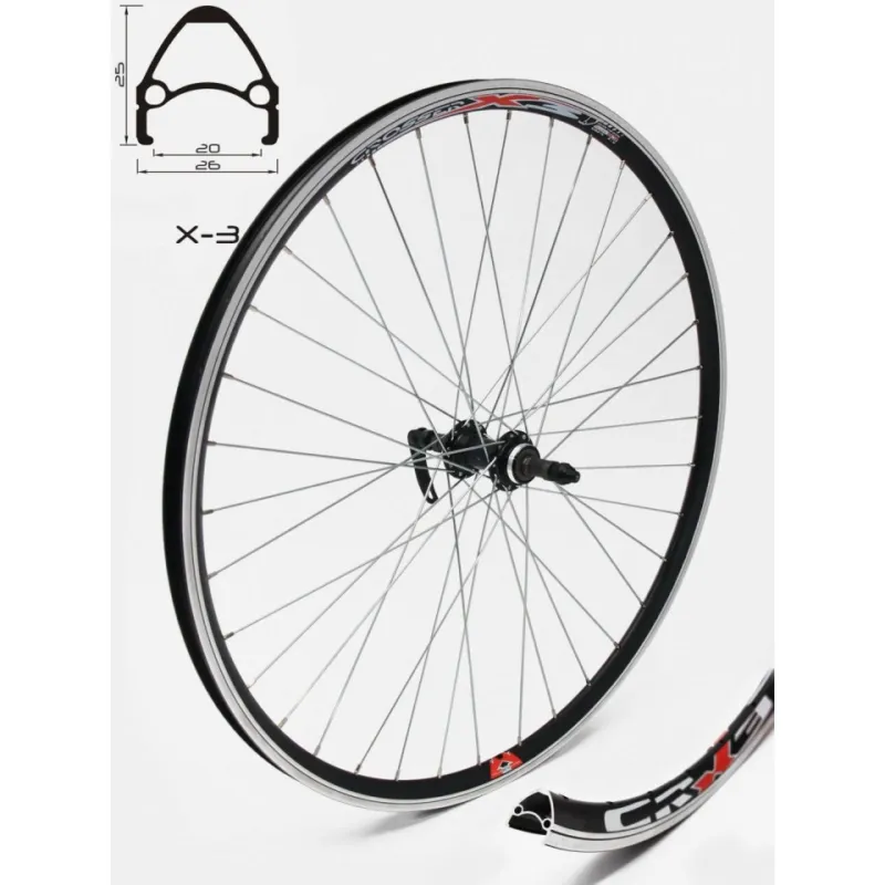 Roata spate CROSSER X3 36H 28" Filet, QR - Frane V-brake cu butuc JY752 Premium