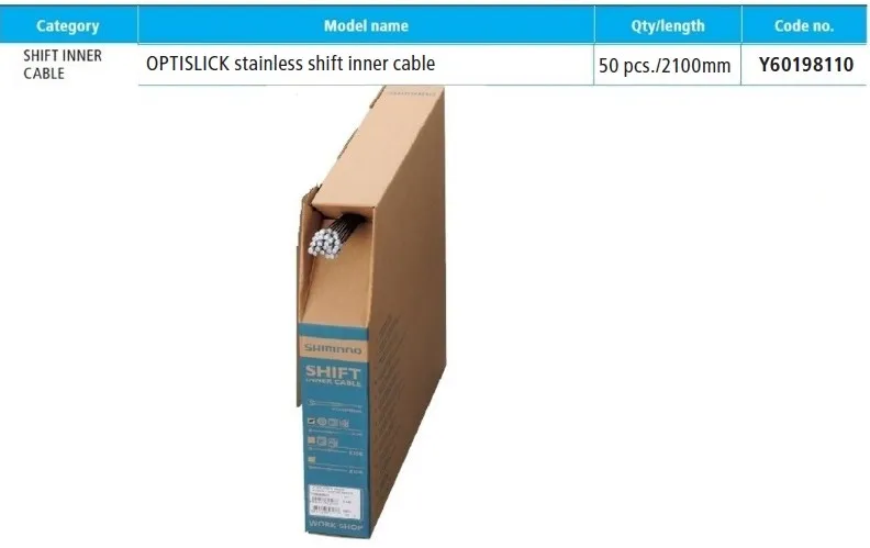 Chilipir CABLU DE SCHIMBATOR SHIMANO OPTISLIK 2100MM 50 BUC.