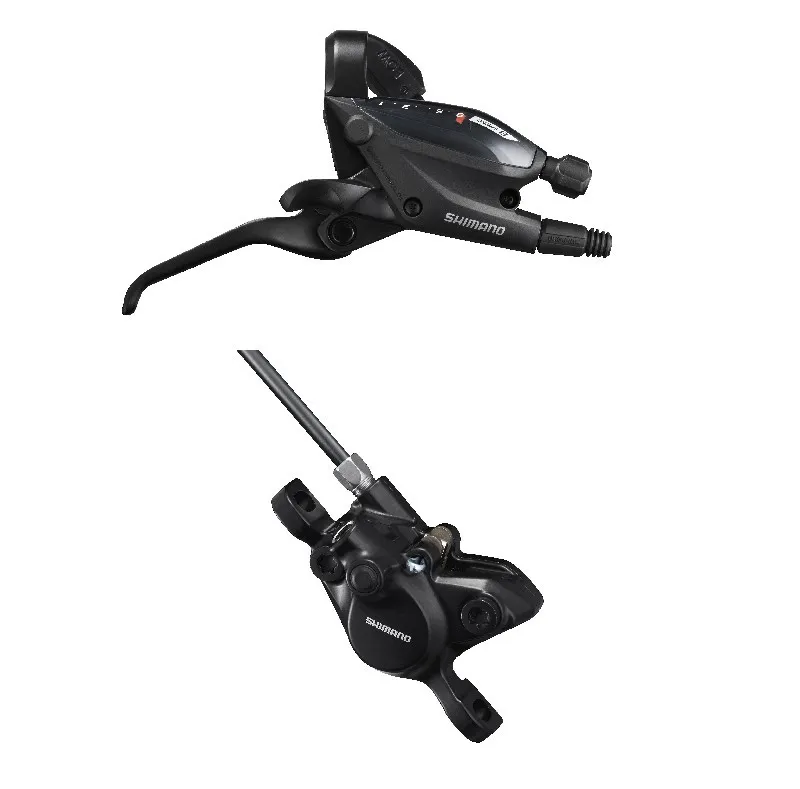 Plată sigură MANETA DE SCHIMBATOR/FRANA SHIMANO ST-EF505(8R) BR-MT200(R) 8 VIT. FARA ADAPTOR PLACUTE RESIN INCL. OLIVA SI INSERTIE CONECTARE FURTUN SM-BH59-SS 1700MM NEGRU CAMASA SP41 600/300MM AMBALAT IND.