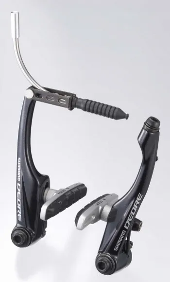 Transport gratuit FRANA V-BRAKE SHIMANO DEORE BR-M590-L SPATE X-TYPE (SAIBA SUBTIRE IN EXTERIOR) SABOTI S70T SURUBURI DE FIXARE 16.0MM NEGRU VRAC