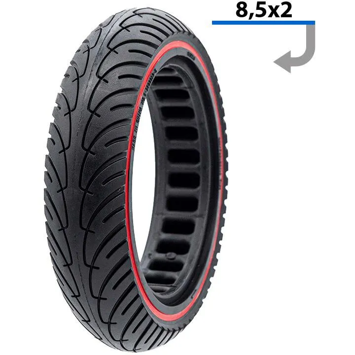 FIVESTARS Anvelopa plina ultra-usoara 8.5x2 Negru/Rosu Reducere specială