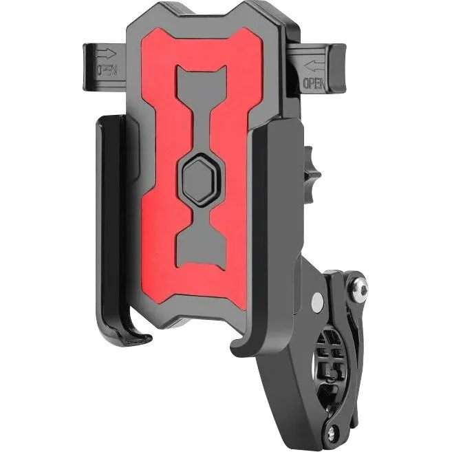Suport telefon Fivestars BikeDock PHH-100, prindere pe ghidon 22-31.8mm, latime telefon 7-10cm, aluminiu, negru/rosu Cumpărături sigure