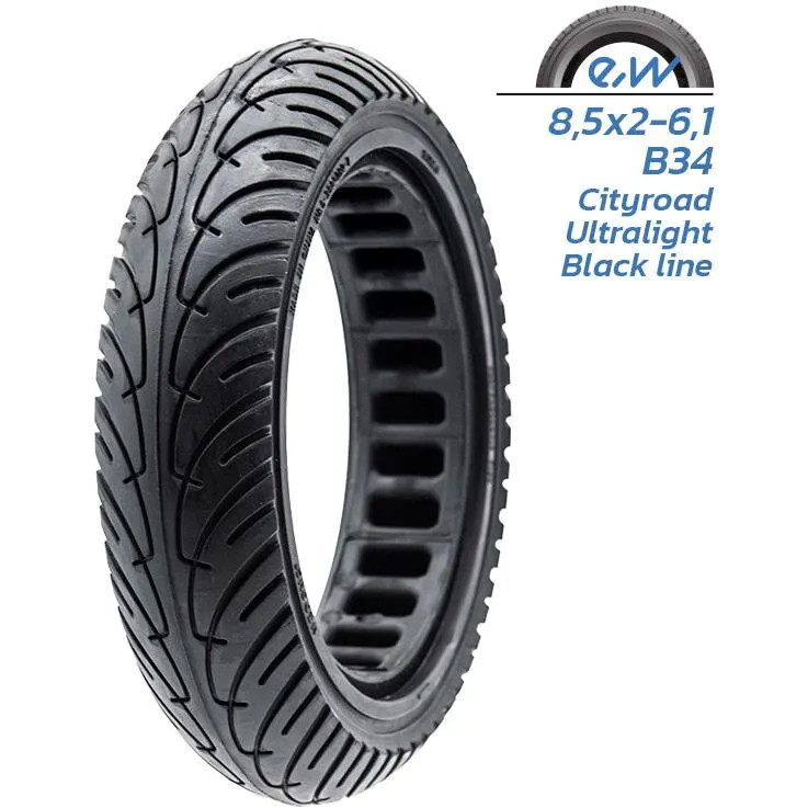 FIVESTARS Anvelopa plina trotineta Ultralight pentru Xiaomi 8.5×2 6.1/B34 - Black Line Cumpără acum