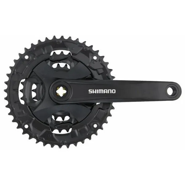 ANGRENAJ PEDALIER SHIMANO FC-MT101, PT. 9 VIT., BRAT 175MM, 40X30X22T, FARA CG, INCL. SURUBURI DE FIXARE, INCOMPATIBIL CHAINCASE, NEGRU, AMBALAT IND. Disponibil imediat