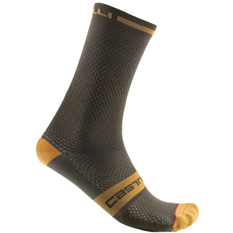 Premium Sosete Castelli Superleggera T18, Verde Inchis, XXL, 44-47