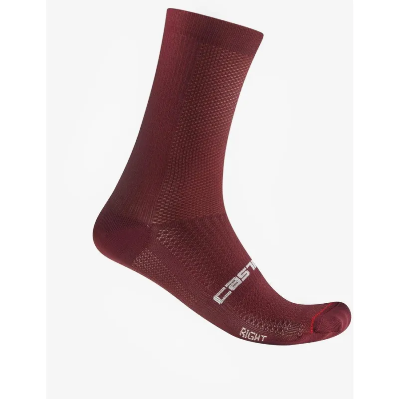 Ultima șansă Sosete Castelli Espresso 18, unisex, visiniu inchis, XXL, 44-47