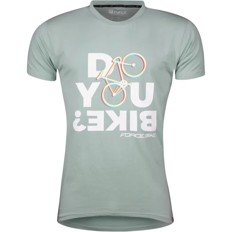 Tricou ciclism Force Bike, gri/verde, XXXL Reducere