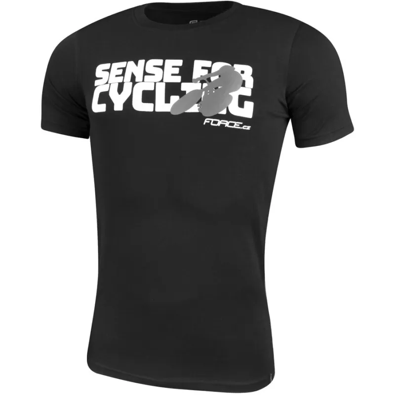 Ultima șansă Tricou Force Sense negru print alb S