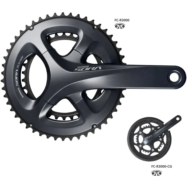 ANGRENAJ PEDALIER SHIMANO SORA FC-R3000, 50X34T, BRAT 170MM, PT. 9 VIT. PE SPATE, 4-ARM, 2-PCS FC, FARA BUTUC PEDALIER, FARA CG, AMBALAT IND. Lichidare de stoc