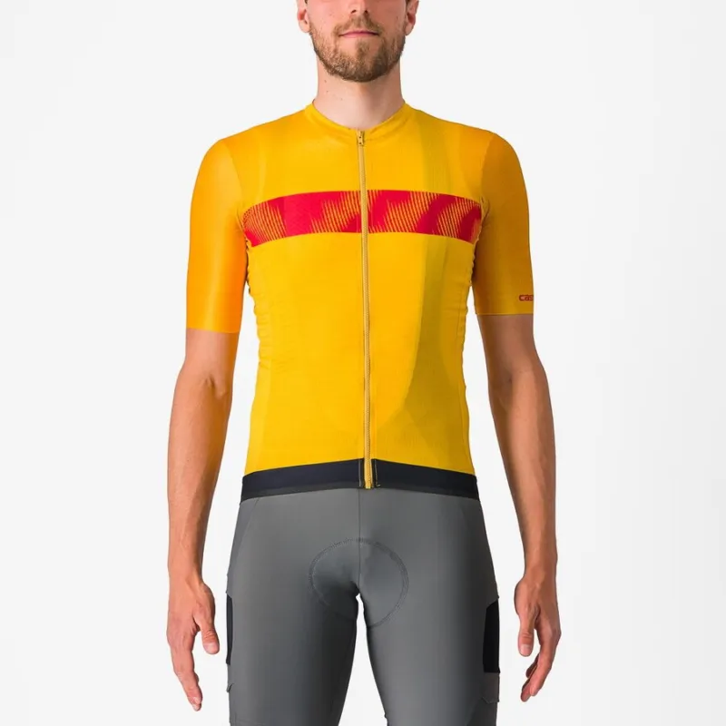 Tricou cu maneca scurta Castelli Unlimited Endurance Galben/Rosu M Disponibil imediat