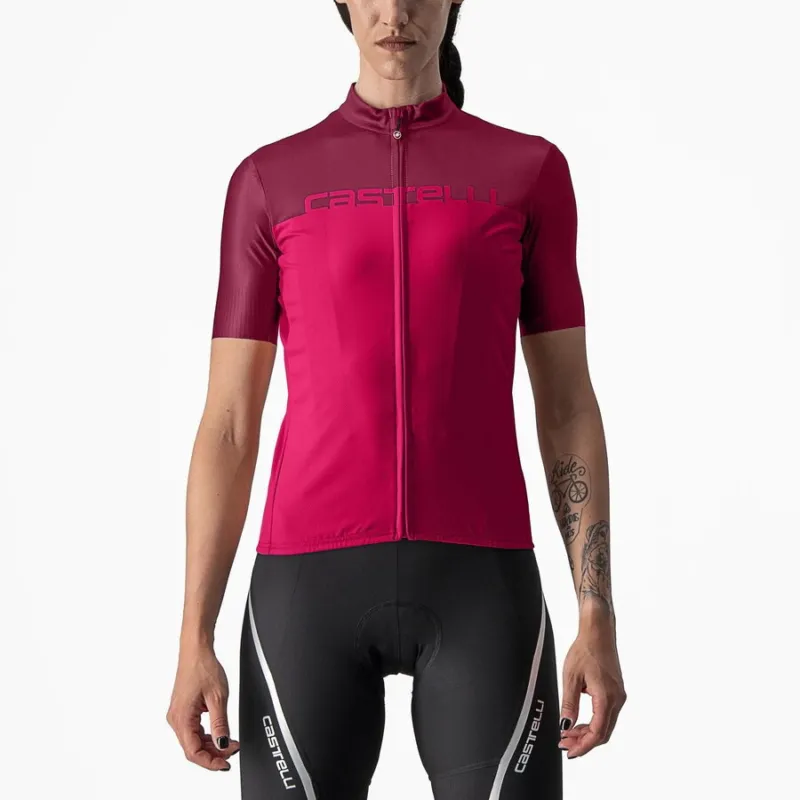 Tricou cu maneca scurta Castelli Velocissima, de dama, Rosu/Visiniu, XS Preț redus