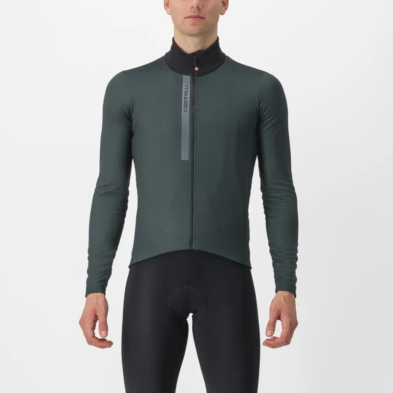 Livrare gratuită Tricou cu maneca lunga Castelli Entrata Thermal, Verde Inchis, XXL