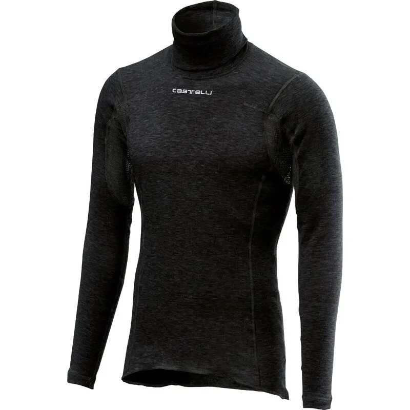 Bluza de corp cu guler Castelli Flanders Neck Warm, Negru S Cel mai bun preț