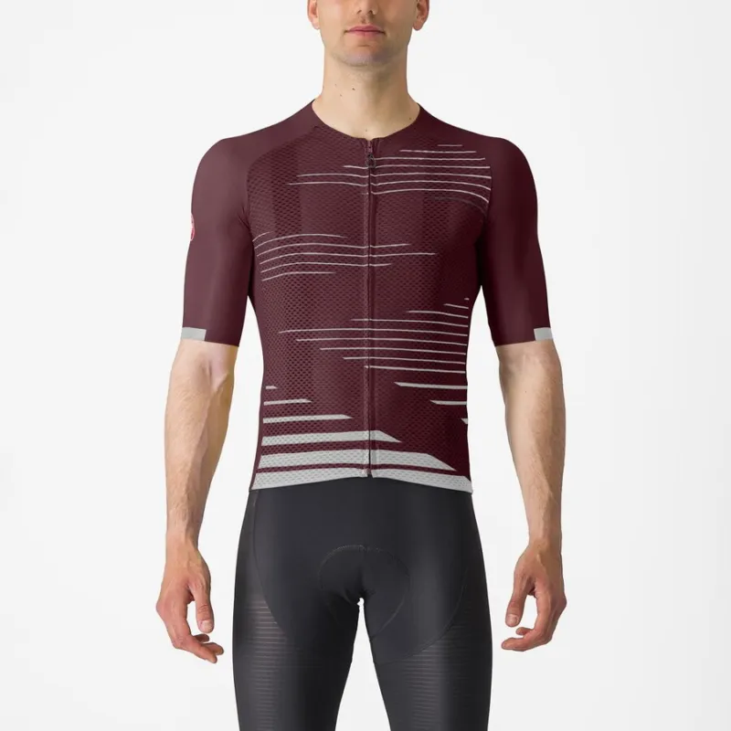 Reducere specială Tricou cu maneca scurta Castelli Climbers 4.0 Visiniu/Gri XXL
