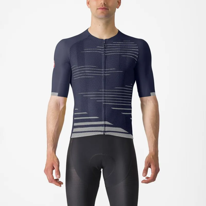 Livrare gratuită Tricou cu maneca scurta Castelli Climbers 4.0 Indigo/Gri XXL