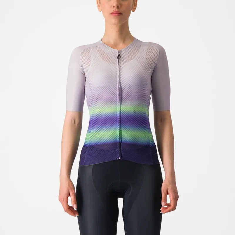 Preferatul clienților Tricou cu maneca scurta Castelli Climbers 4.0 W de dama Violet/Vernil/Mov M