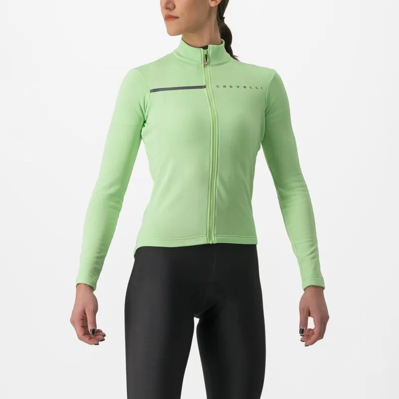 Ofertă limitată Tricou cu maneca lunga Castelli Sinergia 2 FZ, de dama, Verde Mint, S