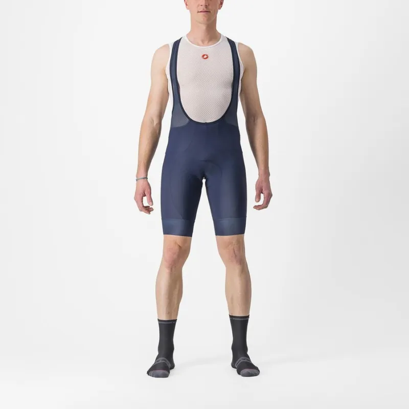 Ofertă exclusivă Pantaloni scurti cu bretele Castelli Entrata 2 pentru barbati albastru belgian XXXL