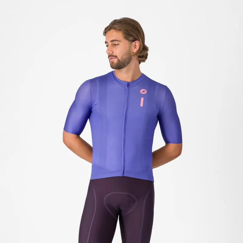 Mai ieftin Tricou cu maneca scurta Castelli Drittone Logo, pentru barbati, violet/roz giro XXL