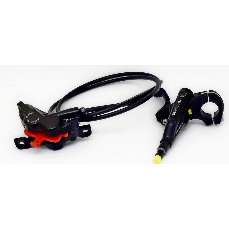Expediere rapidă Frana Pe Disc Set Asamblat Shimano Bl-Mt501(R), Br-Mt520(F), J-Kit, Fara Adaptor, Placute Resin (Fara Aripioare), Incl. Oliva Si Insertie Conectare ,Furtun Sm-Bh90-Ss 1000mm Negru, Ambalat Ind.