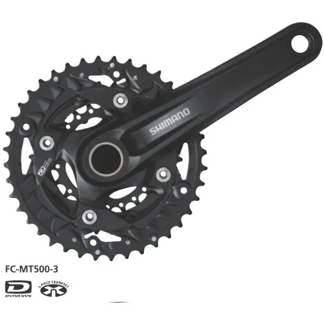 Angrenaj Pedalier Shimano Deore Fc-Mt500-3, 40x30x22t, Brat 175mm, Pt. 10 Vit. Pe Spate, 2pcs Fc, Fara Butuc Pedalier, Fara Cg, Pt. Chainline 50.0mm, Negru, Ambalat Ind. Preferatul clienților