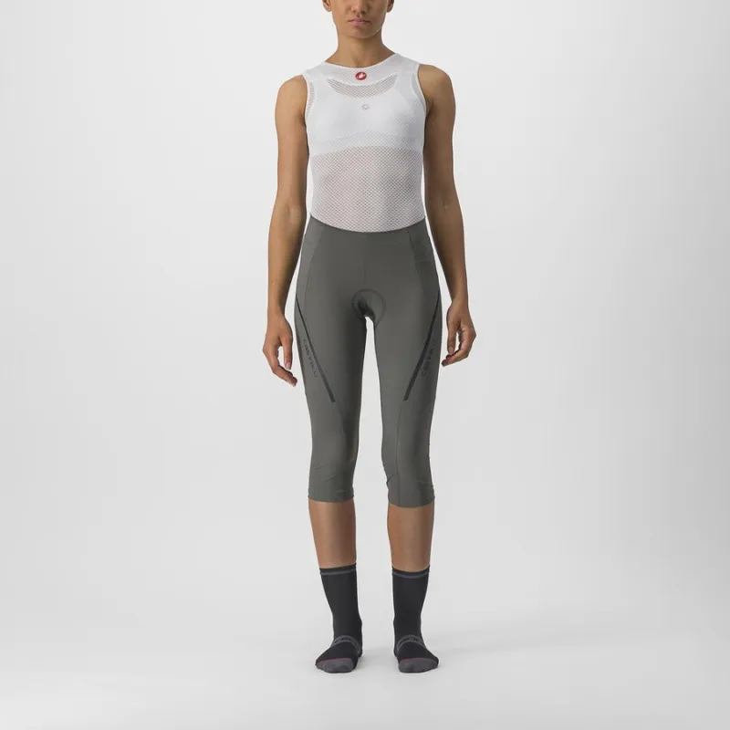 Pantaloni trei sferturi Castelli Velocissima 3 de dama Gri/Antracit S Cumpărături sigure