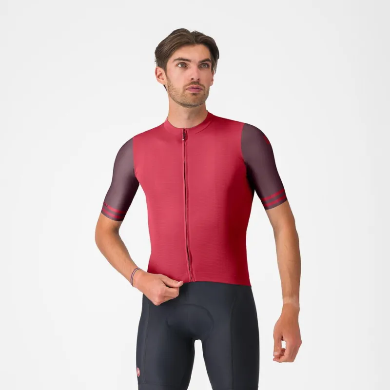 Tricou cu maneca scurta Castelli Prologo Lite 2, pentru barbati, rosu/bordo XXL Cel mai bun preț