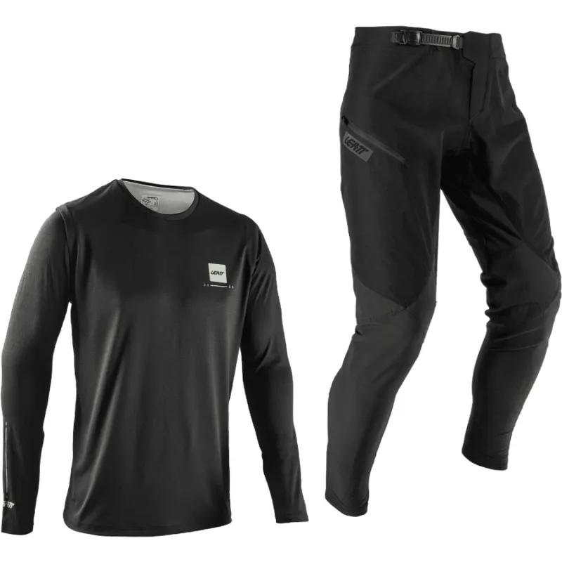 Bluza si Pantaloni Leatt Ride Kit MTB 1.0 Ghost Black M Cumpărături sigure