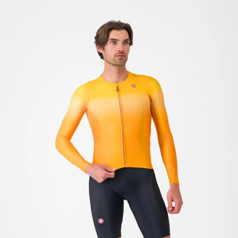 Bluza cu maneca lunga Castelli UPF LS, pentru barbati, portocaliu aprins XXL Preț mic